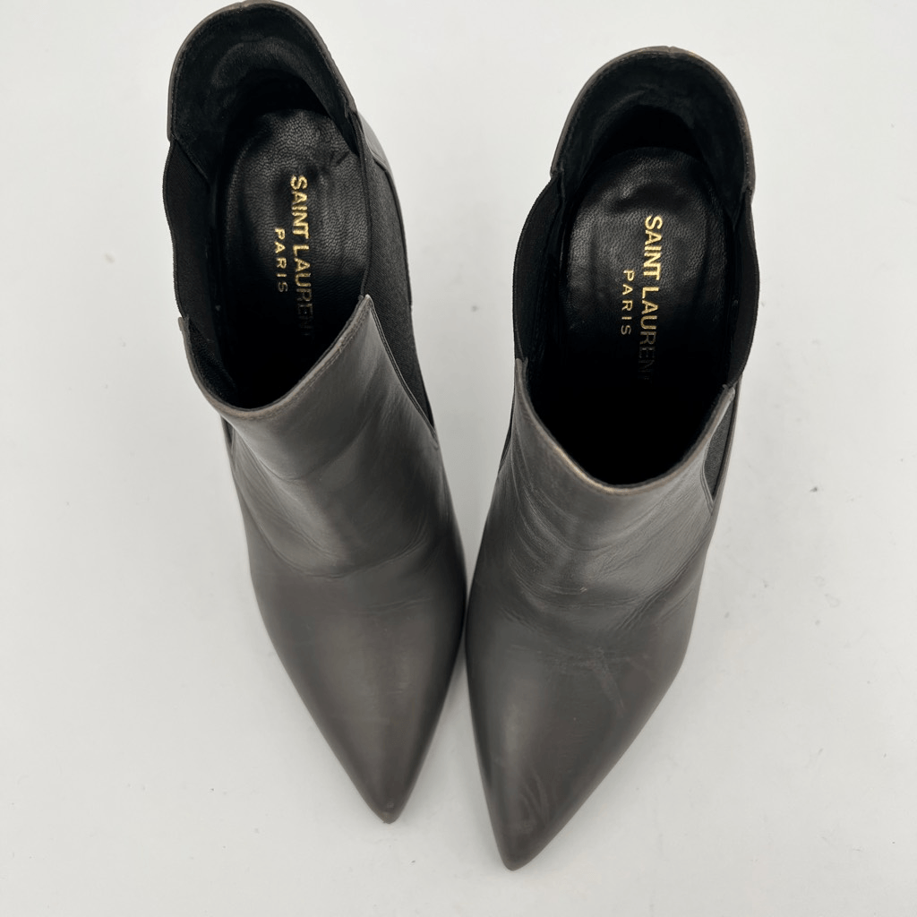 Stivali Chelsea grigi Saint Laurent Paris da donna in pelle taglia 39