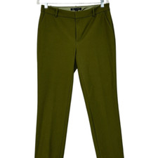 NEW Brooks Brothers Olive Green Twill Cotton Mid Rise Pants  Size 6