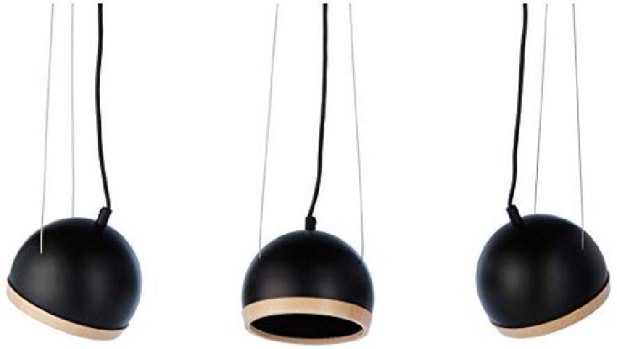 Homemania 8681847095613 Lampada A Sospensione Oval Black Per Soffitto, Soggiorno