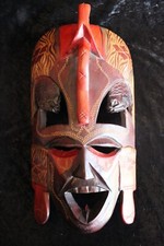 Afrikanische Maske Holzmaske aus Holz geschnitzte Ethno Wandschmuck Wandh&auml;nger