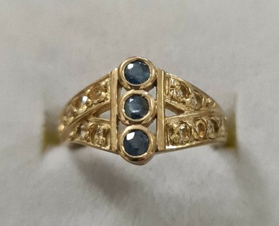 Brandneu: Regency Jewellers Saphir, Citrin Ring Größe O 