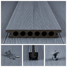 WPC Terrassendielen Premium Kratzfestigkeit Dielen mit Aluminium Komplett 6-99m²