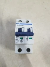 YuCo YC-63-2C Miniature Din Rail Circuit Breaker C-Curve 63-Amp 2P 480VAC 220VDC