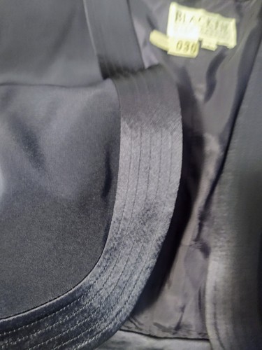 Vintage Oleg Cassini Lined Blue Bolero Jacket Size 8 Black Tie - Picture 7 of 11