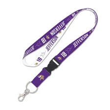 JUSTIN JEFFERSON #18 MINNESOTA VIKINGS LANYARD DETACHABLE BUCKLE NEW WINCRAFT