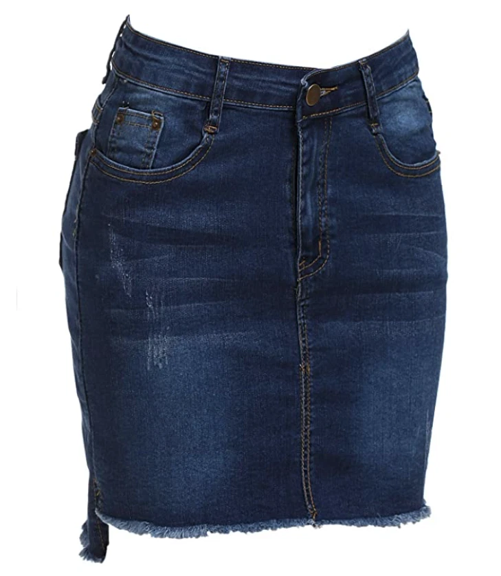SheIn Womens Basic Stretchy Mini Short Bodycon Denim Skirt Sz M