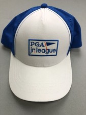 PGA Junior League Golf Hat For White and Blue Ages 5-12 Adjustable