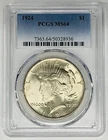 1924 Peace Silver Dollar Coin PCGS MS 64 (40)