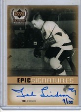 1999-00 UD Century Legends Ted Lindsay GOLD Epic Signatures auto /100 card
