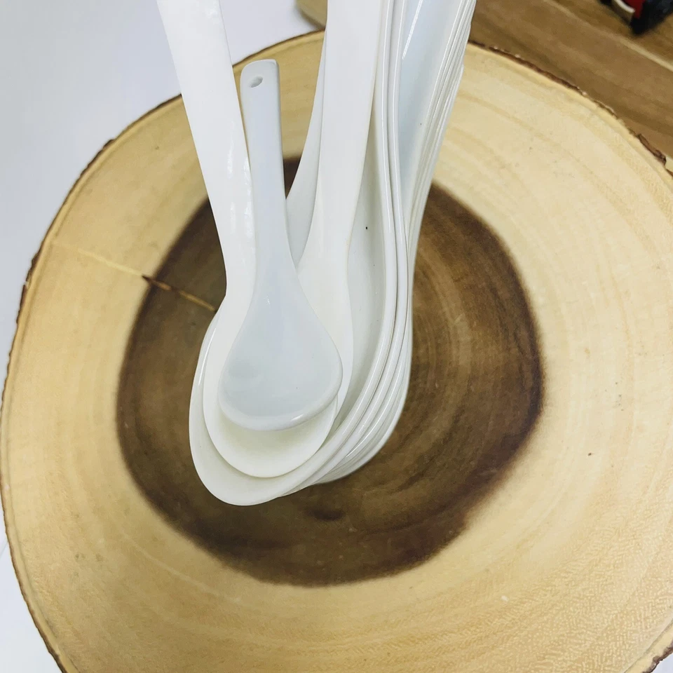 15 peças colheres de porcelana branca feitas à mão - Imagem 2 de 2