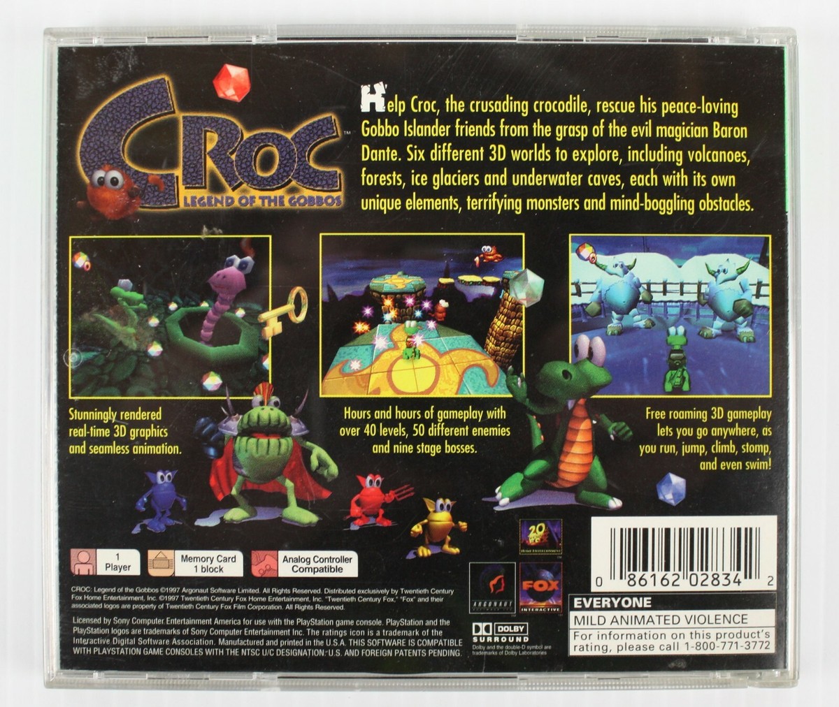Croc Legend Of The Gobbos - Playstation 1 - PS1 - Complete