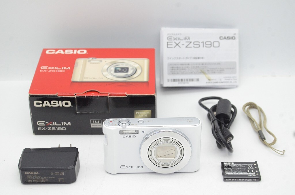 CASIO EXILIM EX-ZS190 16.1MP Compact Digital Camera White w