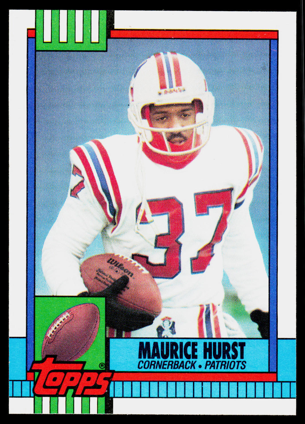 Maurice Hurst, 1990 Topps, #429, New England Patriots, RC