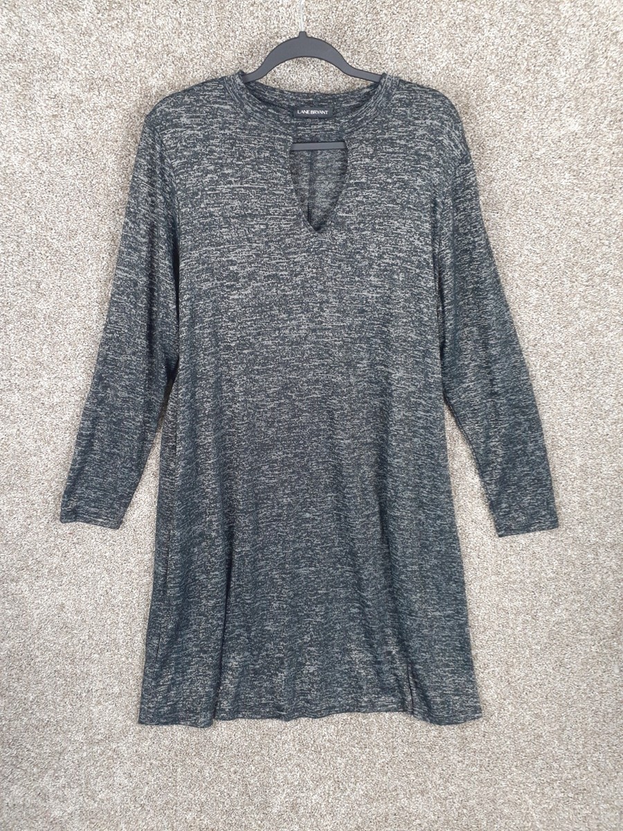 Lane Bryant Sweater Dress Womens 18/20 Black Marled Tunic Mini