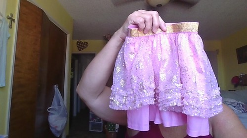 Fancy Gold Bling Elastic Waist Pink Size 4T Skirt Healthtex Sparkly/Glitter Look - Picture 4 of 19