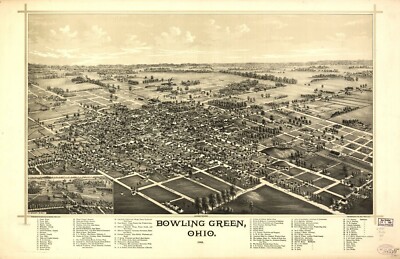 16'' x 24'' 1888 Map of Bowling Green Ohio