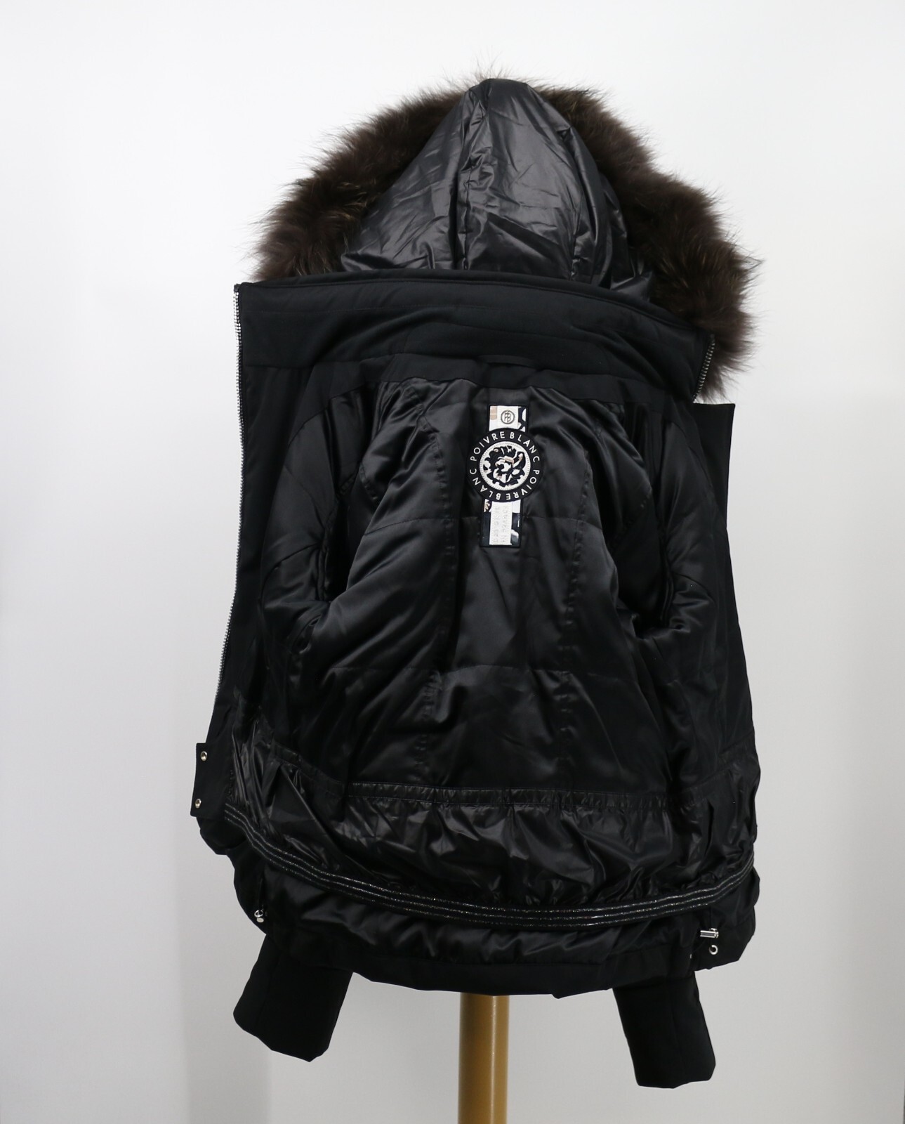 POIVRE BLANC HOLLIE STRETCH REAL FUR WOMENS SKI JACKET BLACK RRP £750