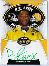 2014 DEMETRIUS KNOX Leaf Army All-American Bowl Tour Autograph Green Ink /25