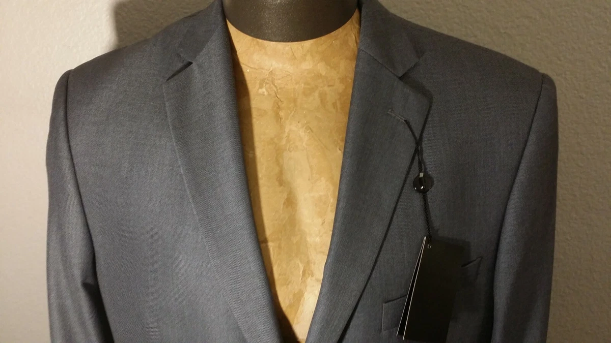 Mens Circola Moda Gray Blue High Twist Microtech Rayon Polyester