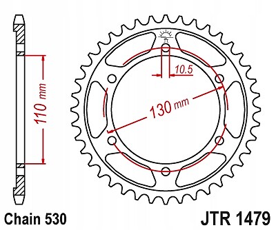 Pignon arrière JT 241 45 de rechange pour kit chaîne Yamaha YZF-R1 1000 crossplane