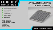 *FUJITOYO* CARBON Cabin Air Filter (WACF0121/RCA201P) FAC-3323B for KIA/HYUNDAI