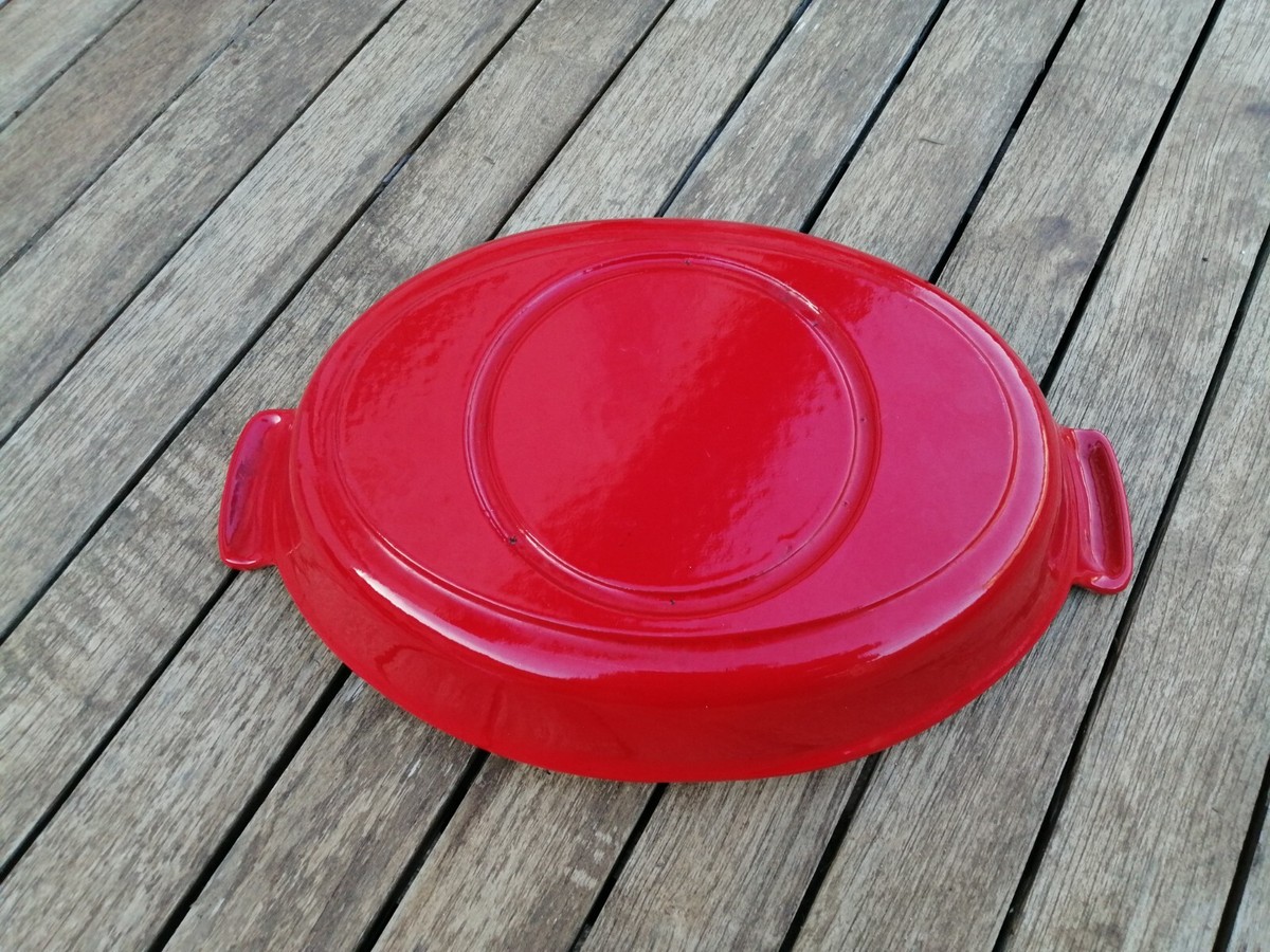 Grand Plat à Four Ovale En Fonte émaillée Rouge - 34 Cm - Style Le Creuset