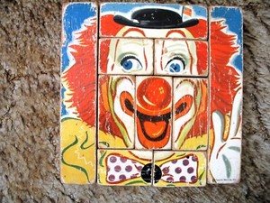 Vintage 1940's-50's Capital Records Bozo the Clown Block Puzzle