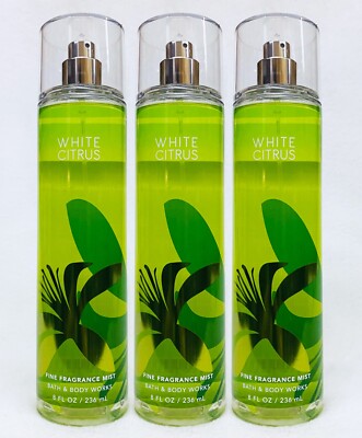 3 Bath & Body Works WHITE CITRUS Fine Fragrance Mist Body Spray 8
