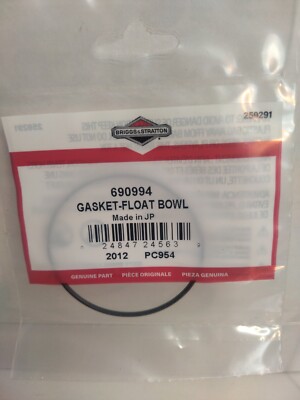 Briggs & Stratton 690994 Float Bowl Gasket Replaces # 281762