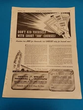 Curtiss-Wright Technical Institute - Glendale - Aviation Original 1941 Print Ad 