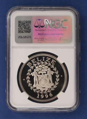 1996 Belize Silver Proof $10 coin "Atlanta Olympics" NGC PF70 with COA - Picture 2 of 3