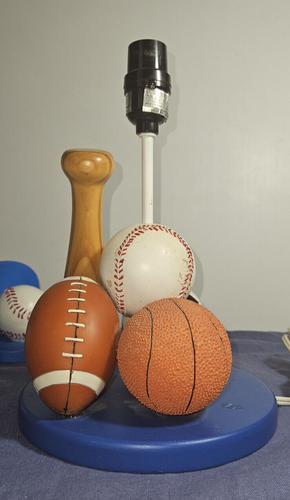 Four Sport Lamp with Baseball Book Ends Well Used - Picture 11 of 24