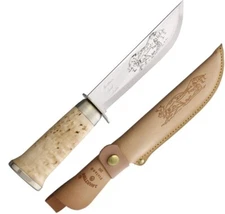 Marttiini Lapp 255 Fixed Knife 6.3" Stainless Steel Blade Curly Birch Handle