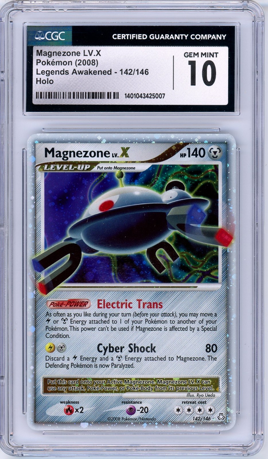 Pokemon Magnezone LV. X #142 Legends Awakened CGC 10 Gem Mint