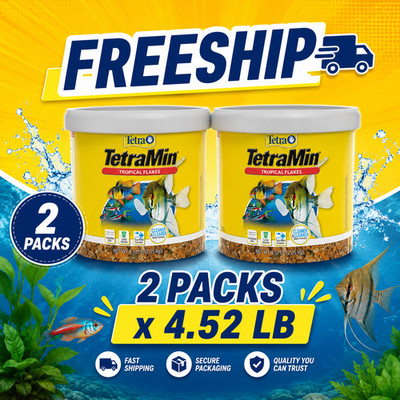 2 packs - Tetra TetraMin Tropical Flakes Fish Food, 4.52 lb