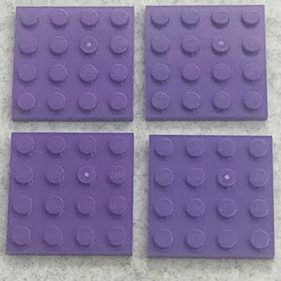 LEGO 3031 Plate 4 x 4 Dark Purple x4 Genuine