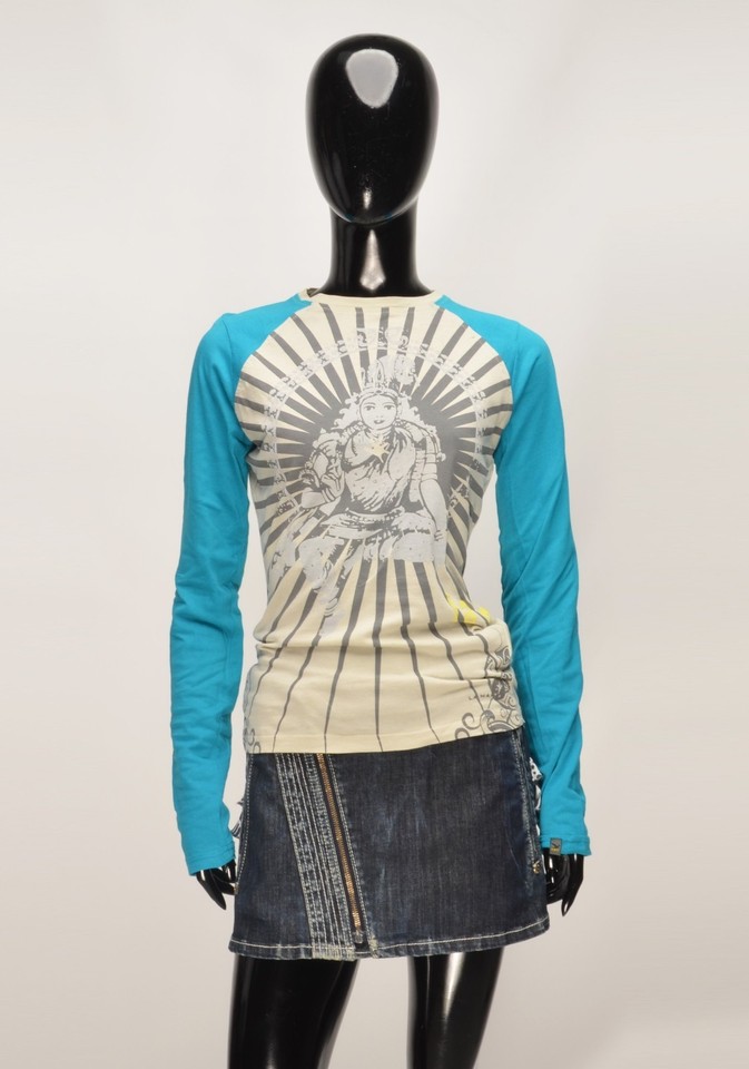 Vintage Salewa Y2K Graphic Print Indie Grunge Raglan Tee Size XS