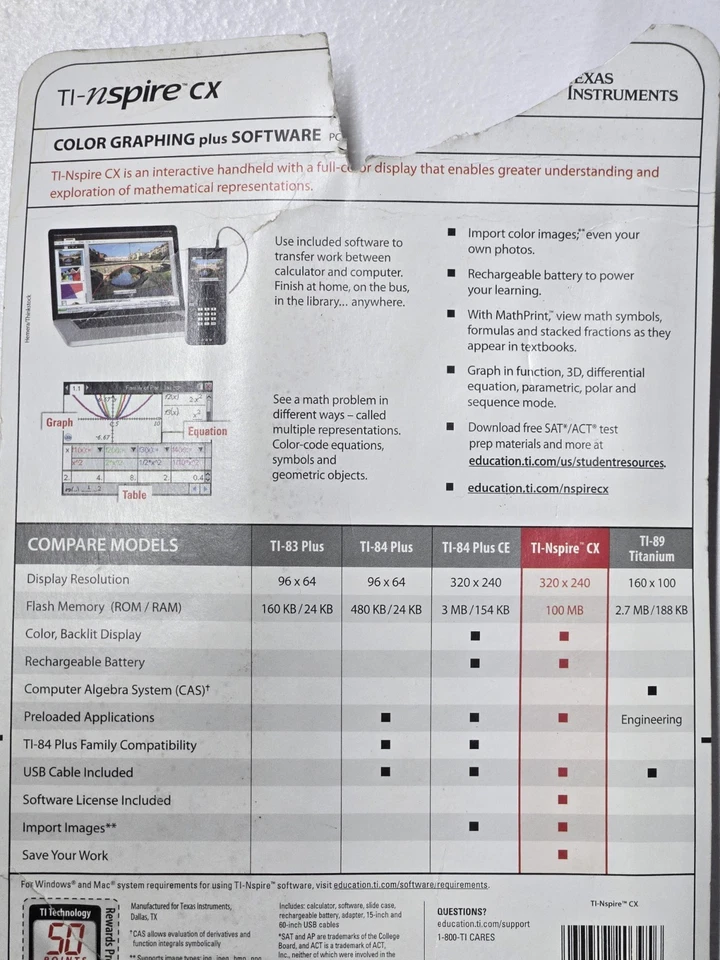 Texas Instruments TI-Nspire CX Graphing Calculator - Image 2 of 3
