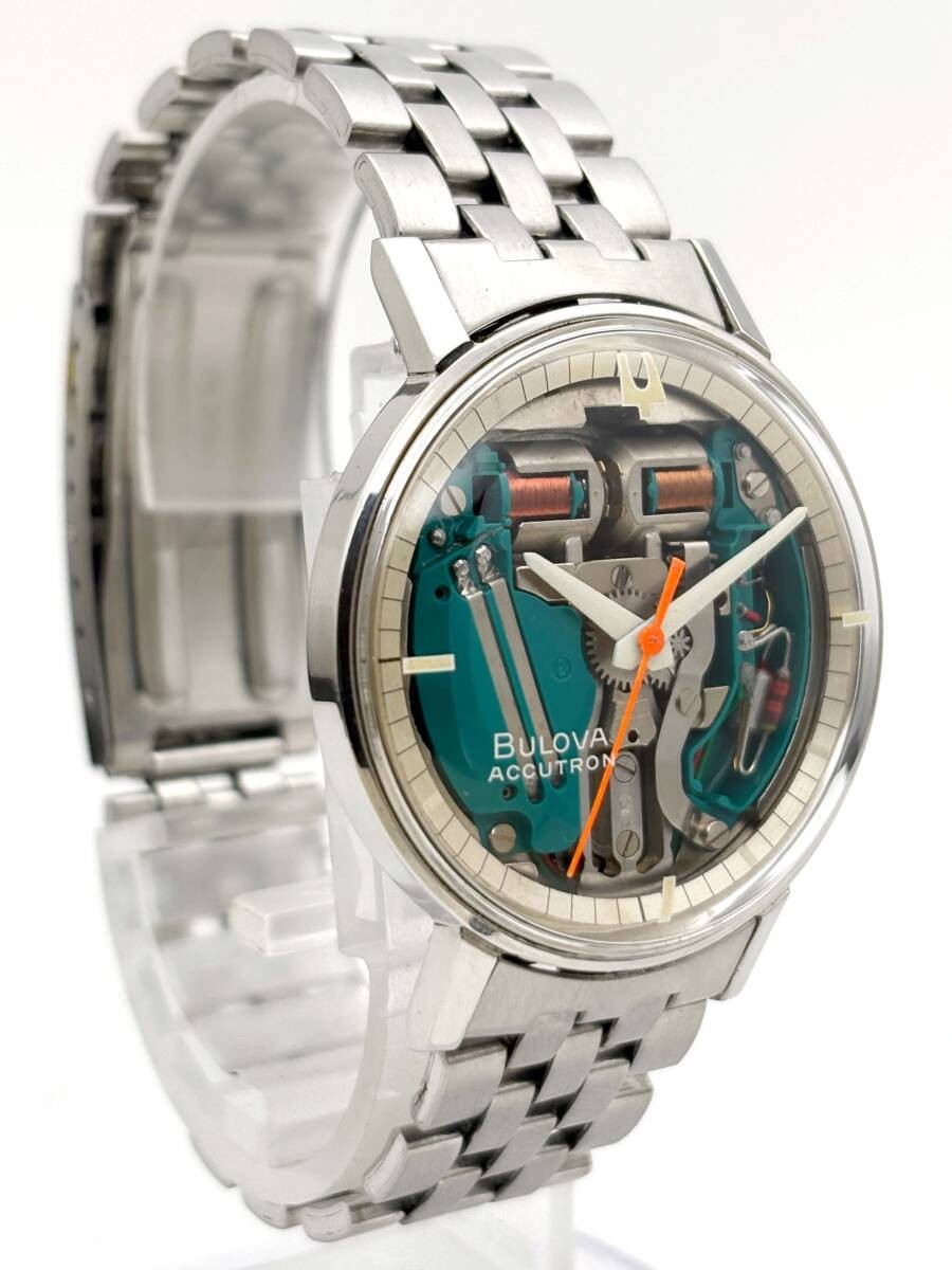 BULOVA ACCUTRON Spaceview Stainless Steel Tuning Fork Green Round