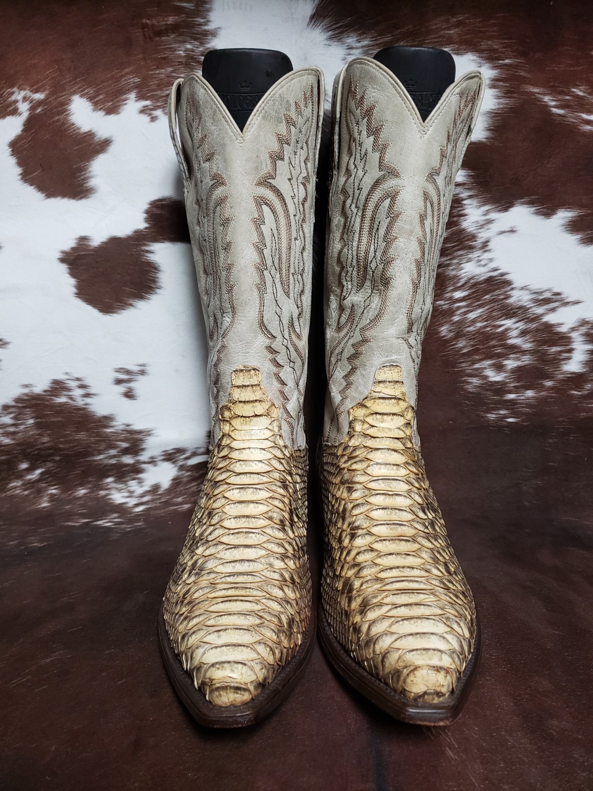 Dan Post Genuine Natural Python Snip Toe Western … - image 8