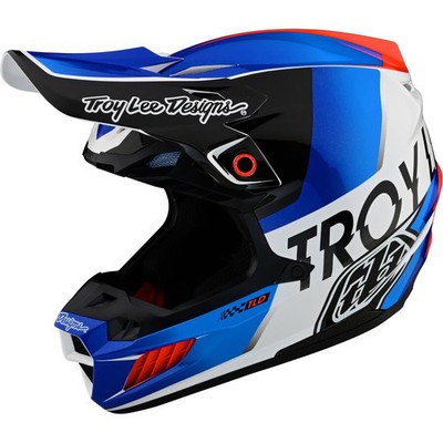 Troy Lee Designs 2023 SE5 Composite Helmet With MIPS - Qualifier - White/Blue,