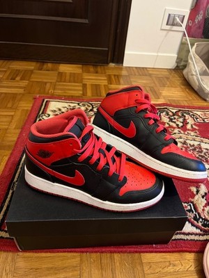Nike Air Jordan 1 Mid GS Alternate Bred Black Red DQ8423-060 Schuhe 5,5Y Damen