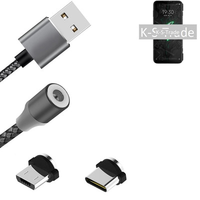 Magnet-Lade-Kabel für Sony Xperia XZ2 Premium mit USB-Typ C und Micro-USB-Ansch