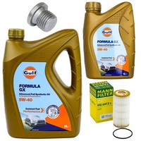 MotoröL Filter Set Gulf Formula GX 5W-40 6 Liter + Schraube FüR Audi VW 2.0