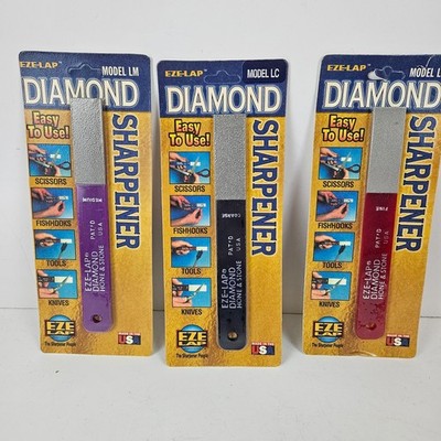 New EZE-LAP Diamond Hone & Stone Sharpener 3 Pack LC + LF + LM Coarse Med Fine