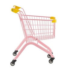 Kids Shopping Cart with Steel Frame, Foldable Pretend Play Toy with Wheels