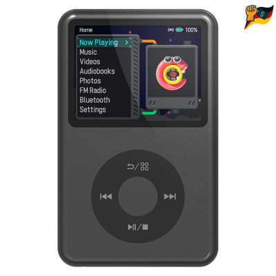 Y1 MP3 Player 128 GB Bluetooth Video Player Schwarz, Hi-Res-Audio, FM-Radio