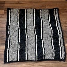 Ralph Lauren Home Black White Diamond Stitch Quilted Euro Pillow Sham 26x26