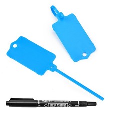 100pcs Blank Plastic Tags for Labeling Reusable Hanging Tags Ties Key Tag Sto...