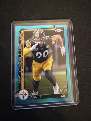 2023 Topps Chrome T.J. Watt 258 Pittsburgh Steelers Serial Numbered /199